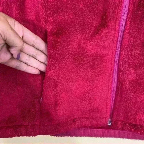 Merrell Magenta Fleece Full Zip Fuzzy Crop Neck Jacket Size M - Picture 6 of 16